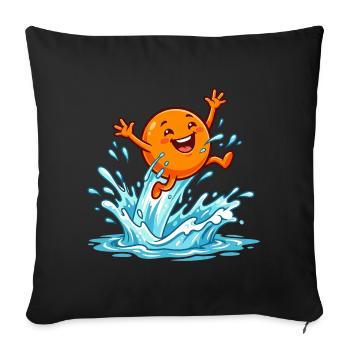 Splashing Orange Summer Vibes Pool Vacation Ladies - Sofa pillowcase 17,3'' x 17,3'' (45 x 45 cm) - black - Front