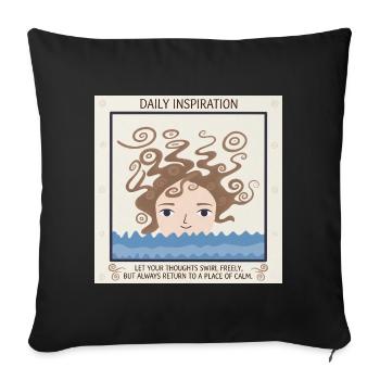 Sea of Tranquility and Thoughts - Sofa pillowcase 17,3'' x 17,3'' (45 x 45 cm) - black - Front