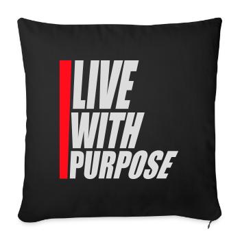 Vivre avec un but motivation sensée Mentalité dire - Housse de coussin décorative 45 x 45 cm - noir - Devant