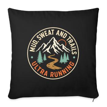 Course ultra sur les sentiers - Housse de coussin décorative 45 x 45 cm - noir - Devant