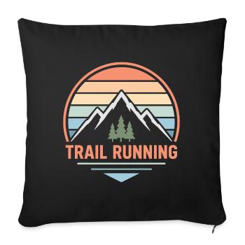 Trail Running Pastel Mountain Sunset - Sofa pillowcase 17,3'' x 17,3'' (45 x 45 cm) - black - Front