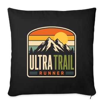 Ultra Trail Runner Mountain Sunset - Sofa pillowcase 17,3'' x 17,3'' (45 x 45 cm) - black - Front