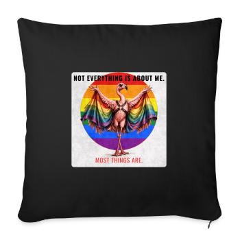Funny Pride Flamingo LGBTQ Design - Sofa pillowcase 17,3'' x 17,3'' (45 x 45 cm) - black - Front
