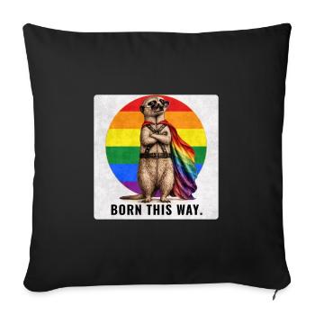 Born This Way LGBTQ Pride Meerkat Design - Sofakissenbezug 45 x 45 cm - Schwarz - Vorne