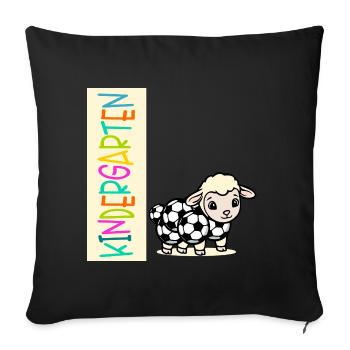 Enfant de maternelle Football Mouton - Housse de coussin décorative 45 x 45 cm - noir - Devant