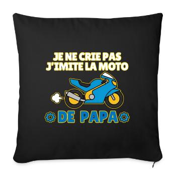 J'imite la Moto de Papa - Housse de coussin décorative 45 x 45 cm - noir - Devant