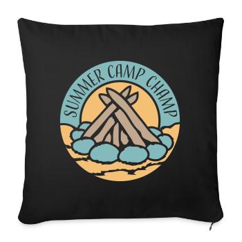 Summer Camp Champ Fun Kids Outdoor Adventure - Sofa pillowcase 17,3'' x 17,3'' (45 x 45 cm) - black - Front