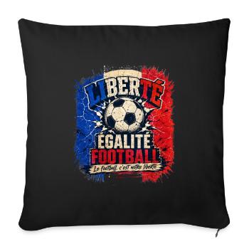 Football Liberté et Égalité | Tournoi 2026 Cadeau - Housse de coussin décorative 45 x 45 cm - noir - Devant