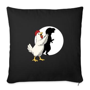 Marionnette d’ombre dinosaure Poulet T Rex drôle - Housse de coussin décorative 45 x 45 cm - noir - Devant