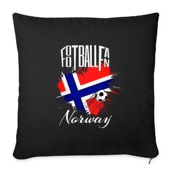 Fan de football Norvège - Housse de coussin décorative 45 x 45 cm - noir - Devant
