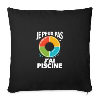 je peux pas j'ai piscine - Housse de coussin décorative 45 x 45 cm - noir - Devant