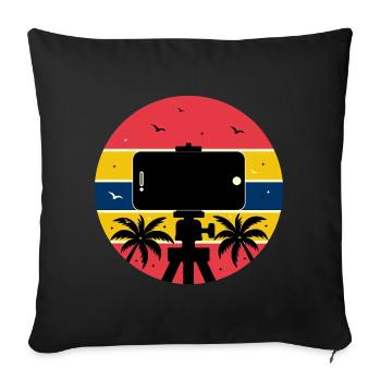Capture Life Vibes – Créateur de Tropical Sunset - Housse de coussin décorative 45 x 45 cm - noir - Devant