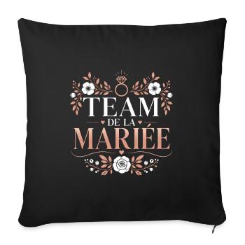 Team de la Mariée - Housse de coussin décorative 45 x 45 cm - noir - Devant