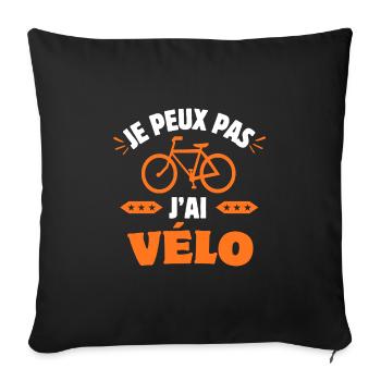 je peux pas j'ai vélo - Housse de coussin décorative 45 x 45 cm - noir - Devant