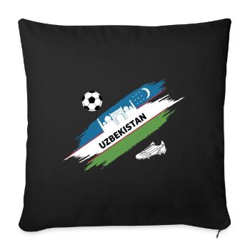 Usbekistan Fußball Usbekistan Fußball Foo Trikot - Sofakissenbezug 45 x 45 cm - Schwarz - Vorne