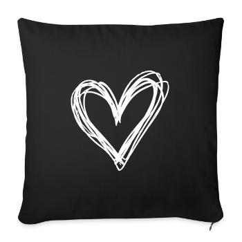 Cœur - Housse de coussin décorative 45 x 45 cm - noir - Devant