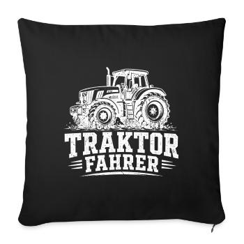 Traktor Fahrer Motiv Silhouette - Sofakissenbezug 45 x 45 cm - Schwarz - Vorne