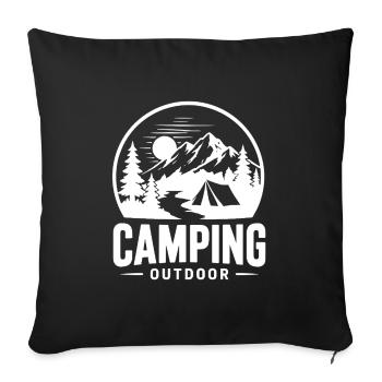 Camping Outdoor Adventure in the Mountains - Sofa pillowcase 17,3'' x 17,3'' (45 x 45 cm) - black - Front
