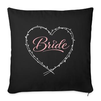 Mariée - Housse de coussin décorative 45 x 45 cm - noir - Devant