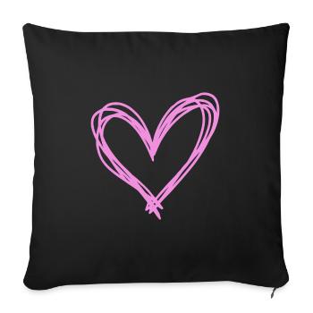 Heart - Sofa pillowcase 17,3'' x 17,3'' (45 x 45 cm) - black - Front