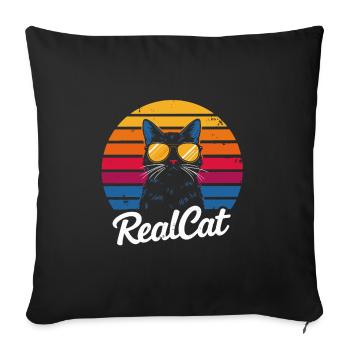 Lunettes de soleil Cat Crépuscule Realcat - Housse de coussin décorative 45 x 45 cm - noir - Devant