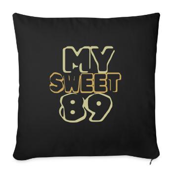 89 - Sofa pillowcase 17,3'' x 17,3'' (45 x 45 cm) - black - Front