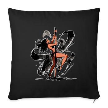 Silhouette sexy de pole dance – Athlétique et élégante - Housse de coussin décorative 45 x 45 cm - noir - Devant