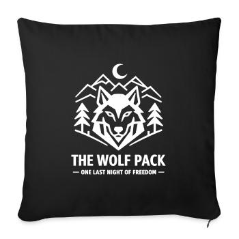 Wolfpack Emblem: Geometrisches JGA Wolf Shirt - Sofakissenbezug 45 x 45 cm - Schwarz - Vorne