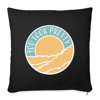 Tu as l’air assez drôle, complément Logo de l’amour de soi - Housse de coussin décorative 45 x 45 cm - noir - Devant