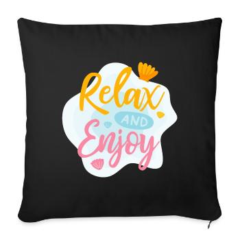 Détendez-vous et profitez des vacances d’été - Housse de coussin décorative 45 x 45 cm - noir - Devant