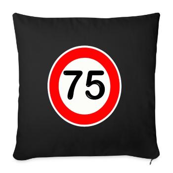 75 Years Street Sign Design 75 Retro - Sofa pillowcase 17,3'' x 17,3'' (45 x 45 cm) - black - Front