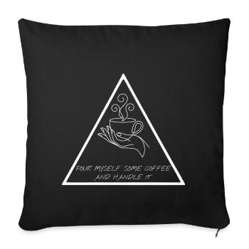 Minimalist Coffee Line Art Triangle Geometric - Sofa pillowcase 17,3'' x 17,3'' (45 x 45 cm) - black - Front