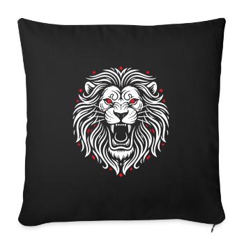 Roaring Lion Tribal Maskottchen Logo Sportspiel - Sofakissenbezug 45 x 45 cm - Schwarz - Vorne