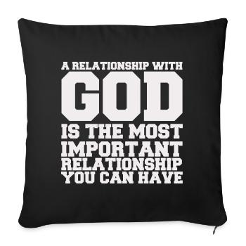 a_relationship_with_god - Housse de coussin décorative 45 x 45 cm - noir - Devant