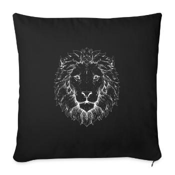 Encre de linéaire Lion Head - Housse de coussin décorative 45 x 45 cm - noir - Devant