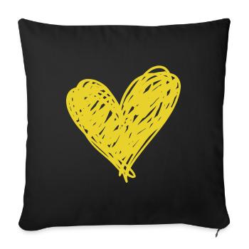 Heart - Sofa pillowcase 17,3'' x 17,3'' (45 x 45 cm) - black - Front