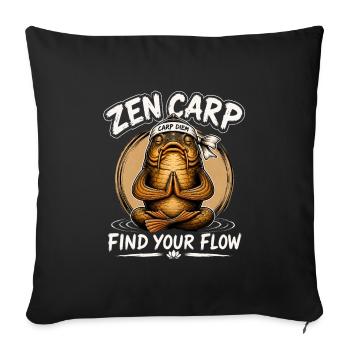 Carp Fishing Zen Carp T-Shirt - Sofa pillowcase 17,3'' x 17,3'' (45 x 45 cm) - black - Front