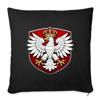 Polish Eagle with Crown Shield - Sofa pillowcase 17,3'' x 17,3'' (45 x 45 cm) - black - Front