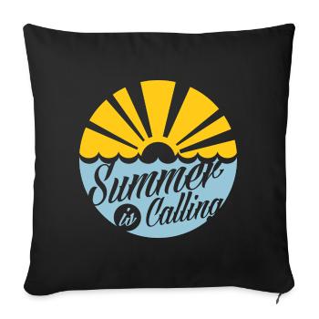 summer-is-calling-white-design - Sofakissenbezug 45 x 45 cm - Schwarz - Vorne