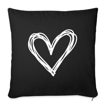 Heart - Sofa pillowcase 17,3'' x 17,3'' (45 x 45 cm) - black - Front
