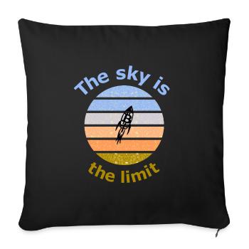 Bitcoin Rakete - Sofakissenbezug 45 x 45 cm - Schwarz - Vorne