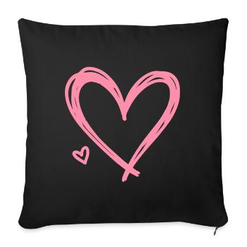 Heart - Sofa pillowcase 17,3'' x 17,3'' (45 x 45 cm) - black - Front