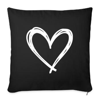 Heart - Sofa pillowcase 17,3'' x 17,3'' (45 x 45 cm) - black - Front