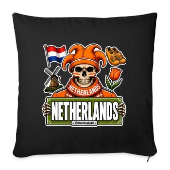 SkullCostume World Edition: Niederlande - Sofakissenbezug 45 x 45 cm - Schwarz - Vorne