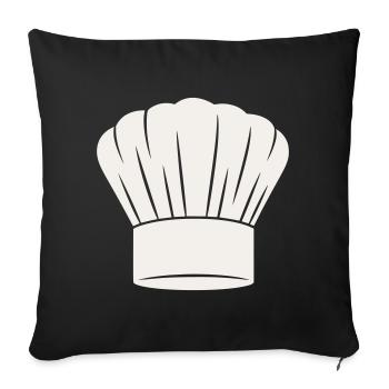 Chapeau de chef - Chef cuisine Gastronomie Chef - Housse de coussin décorative 45 x 45 cm - noir - Devant