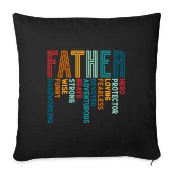 Père Papa - Housse de coussin décorative 45 x 45 cm - noir - Devant