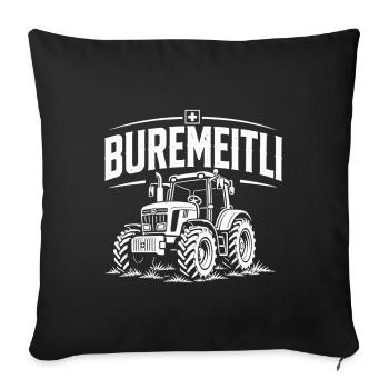 Buremeitli - das Desing für Schweizer Bäuerinen - Sofakissenbezug 45 x 45 cm - Schwarz - Vorne