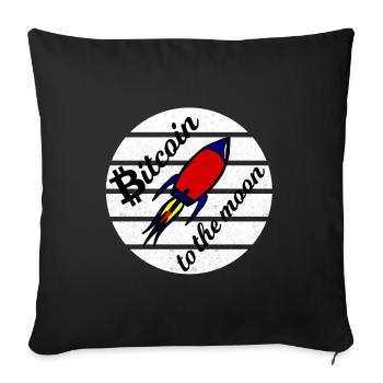 Le bitcoin s’envole vers la lune - Housse de coussin décorative 45 x 45 cm - noir - Devant