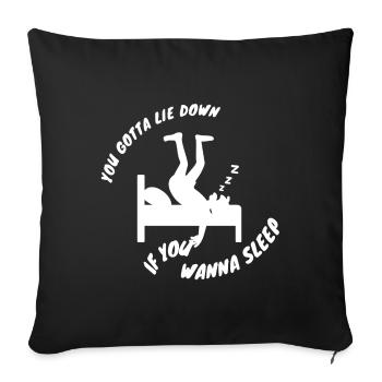 Ironic Sleep Quote White Silhouette Graphic Design - Sofa pillowcase 17,3'' x 17,3'' (45 x 45 cm) - black - Front