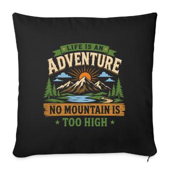 Mountain Hiking Adventure - Sofa pillowcase 17,3'' x 17,3'' (45 x 45 cm) - black - Front
